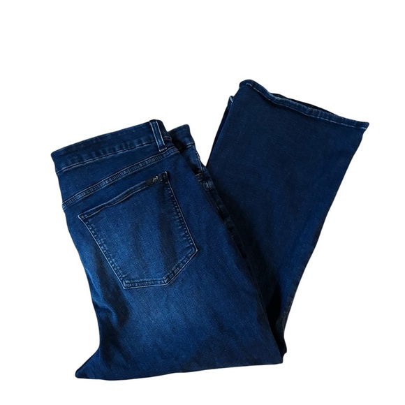 Jen 7 By 7 For All Mankind Kick Crop Dark Denim Jean Size 18 Stretch Casual Fall - Picture 3 of 9